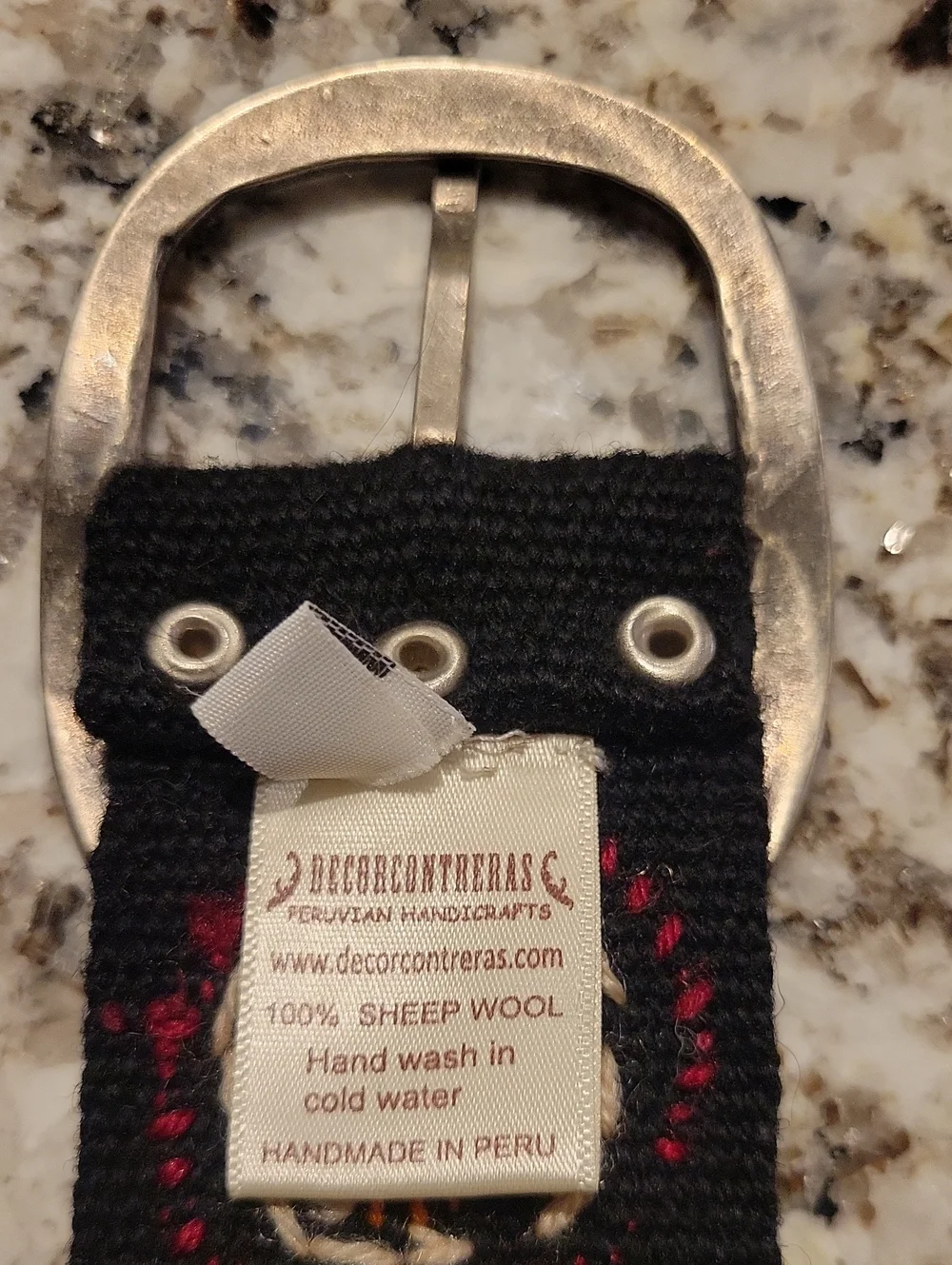 Peruvian Handcrafted Emroidered Sheep Wool Belt